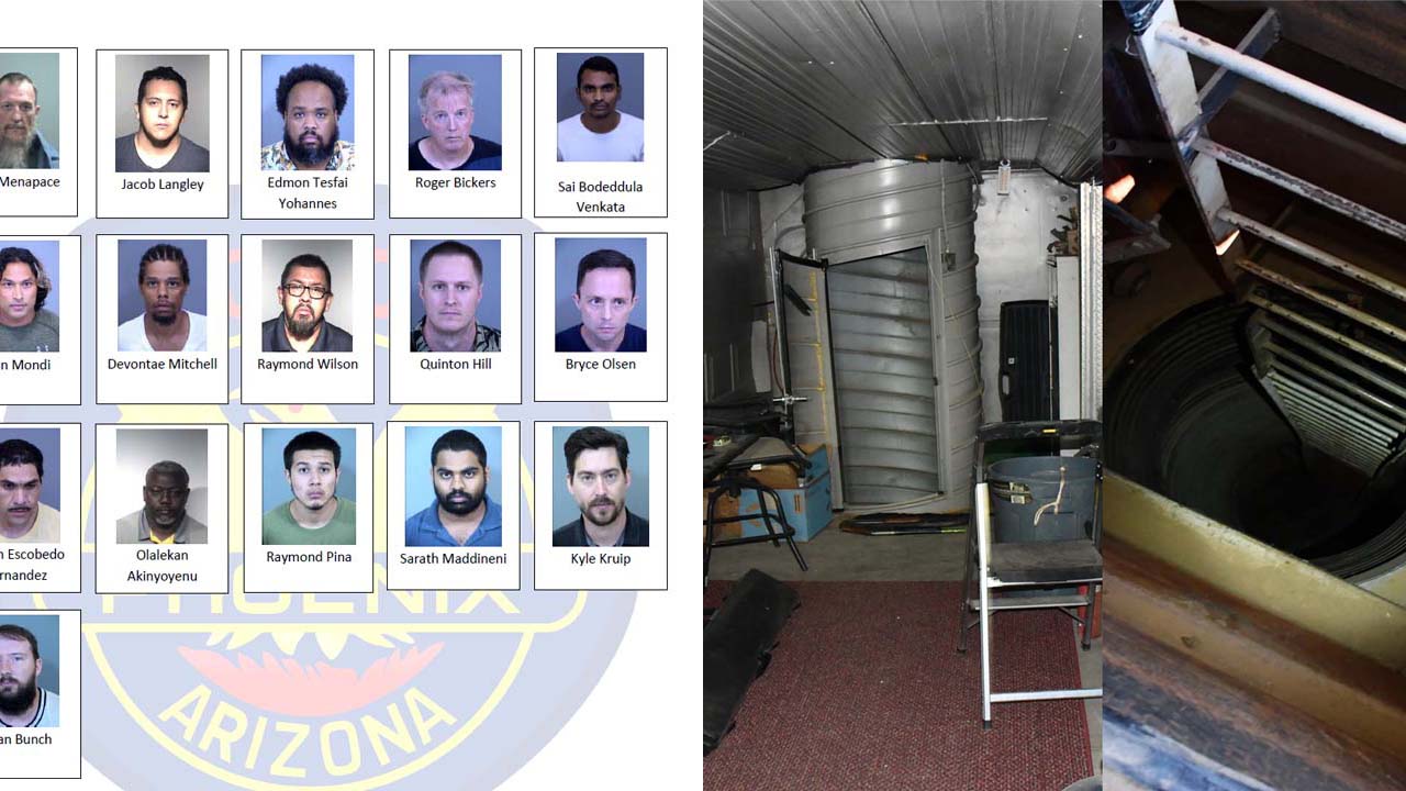 Crime Files: Nearly 20 arrests in Phoenix sex crimes operation; Undercover bunker found with drugs, guns