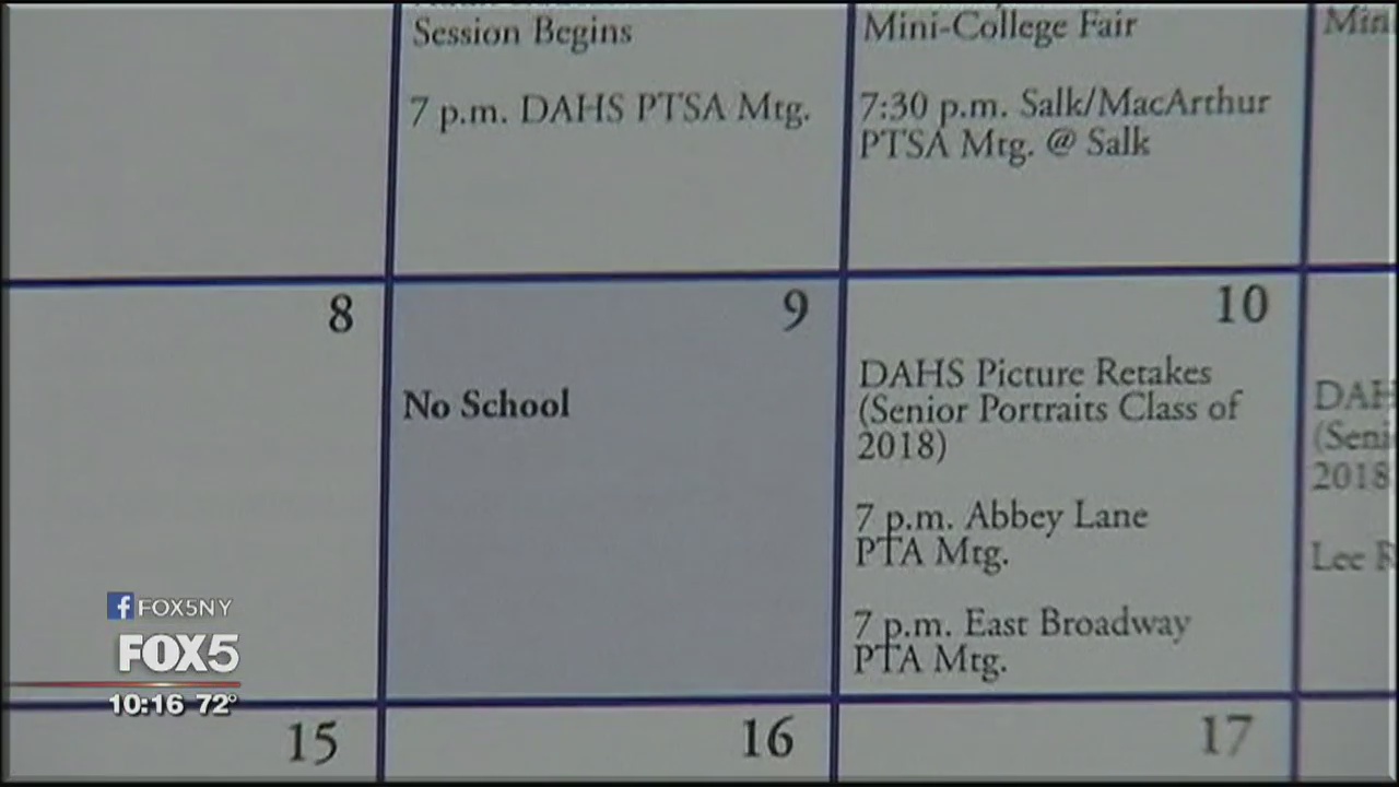 School calendar omits holiday names