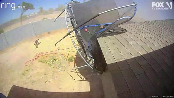 Dust devil rips through Avondale home's yard