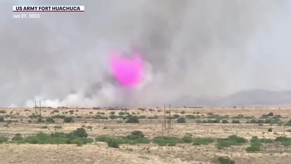 Western Hemp Fire burning in Cochise County