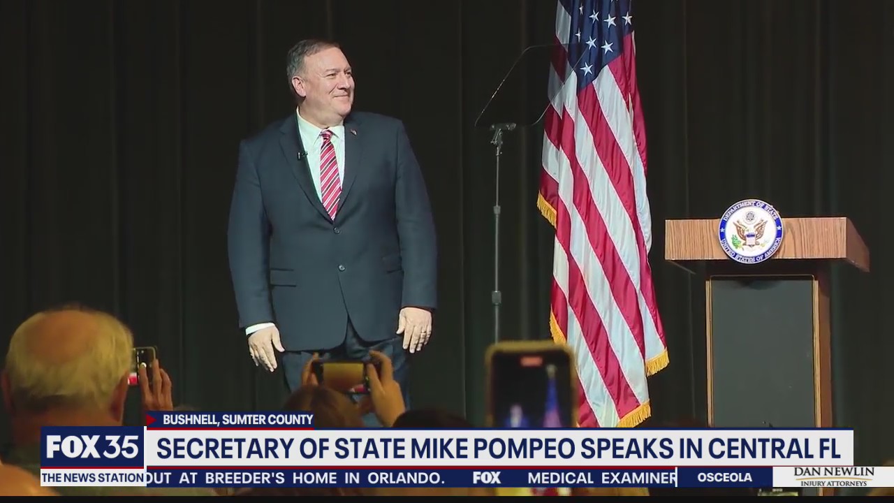 Secretary of State Mike Pompeo speaks in Sumter County