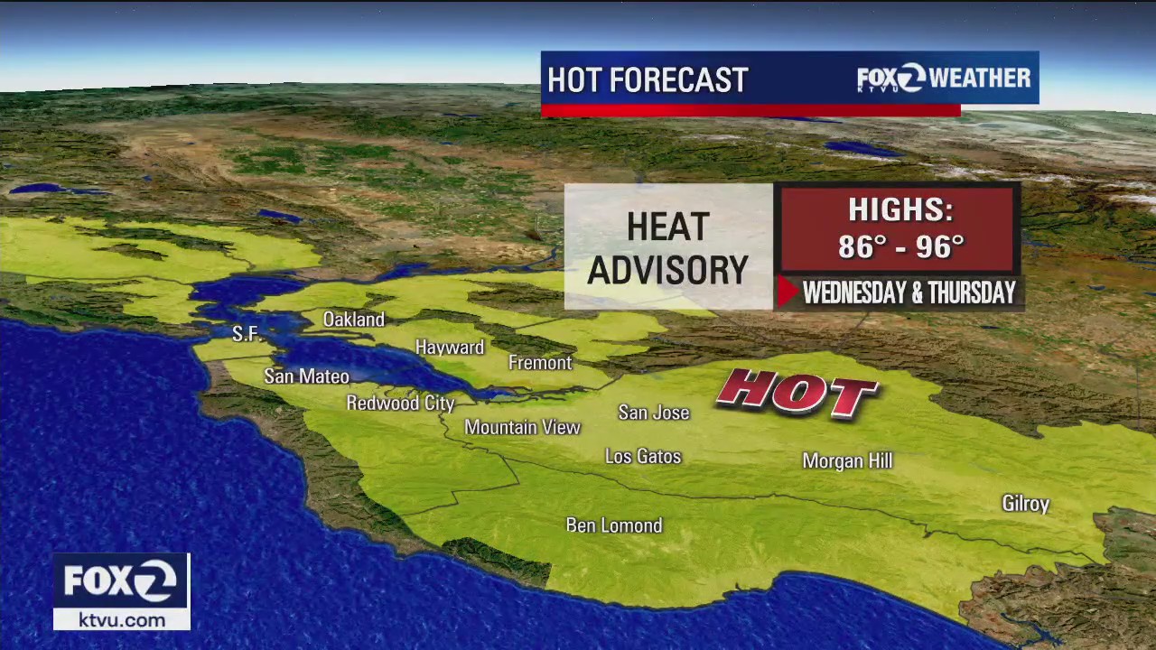 Inland areas may see temps in 90s