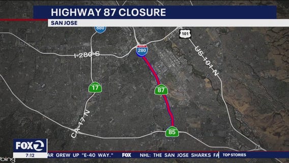 Highway 87 closed all weekend in San Jose for repaving