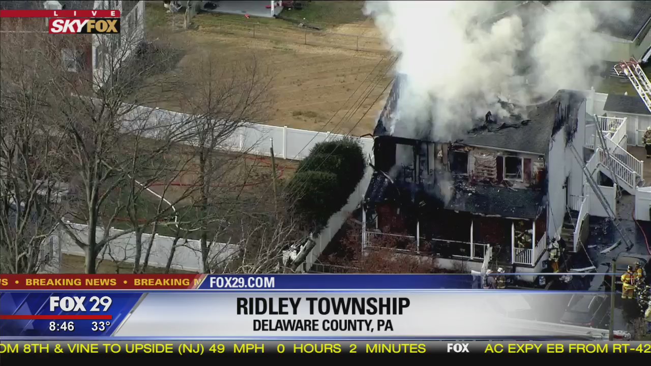 Crews battling house fire in Ridley Township | FOX 29 Philadelphia