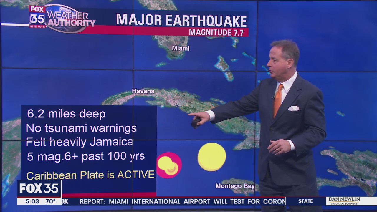 Magnitude 7.7 earthquake hits between Cuba and Jamaica