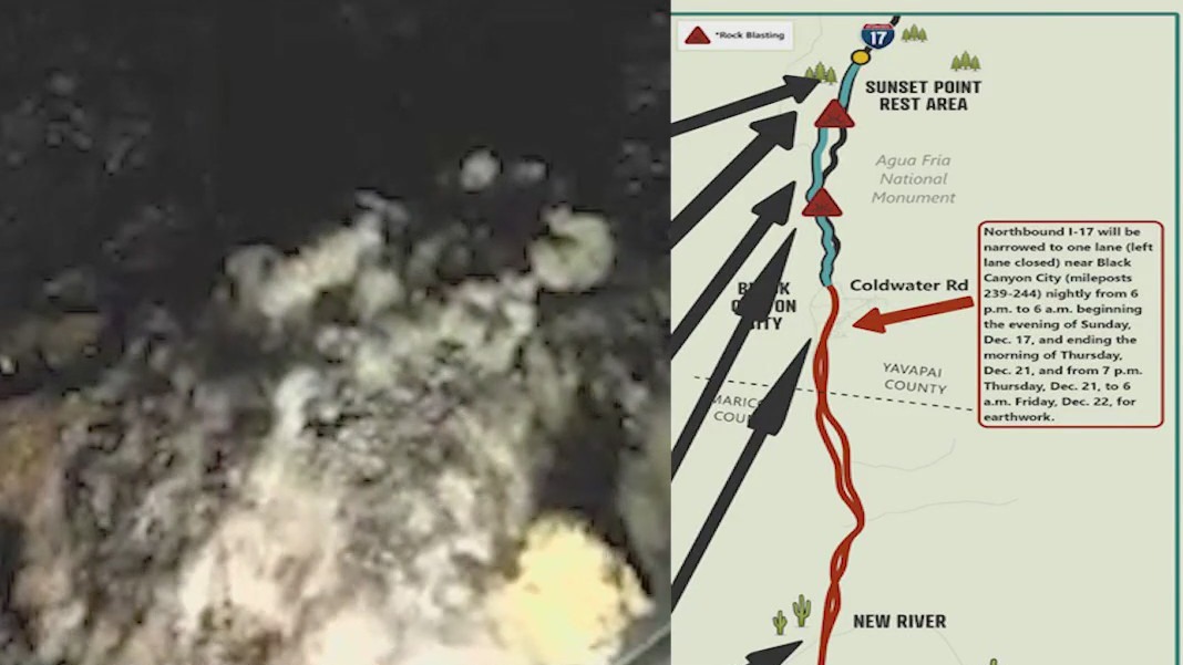 Restrictions, closures on I-17 for rock blasting