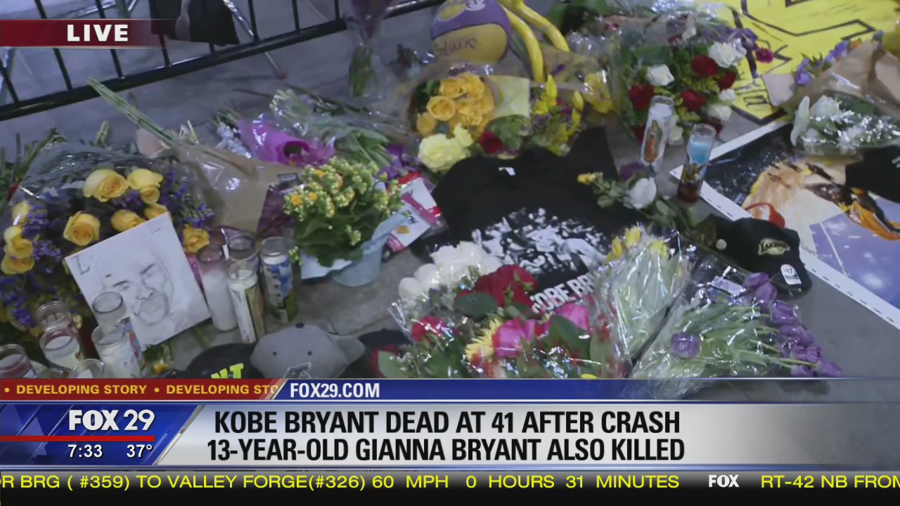 Kobe Bryant memorial grows outside of Staple Center
