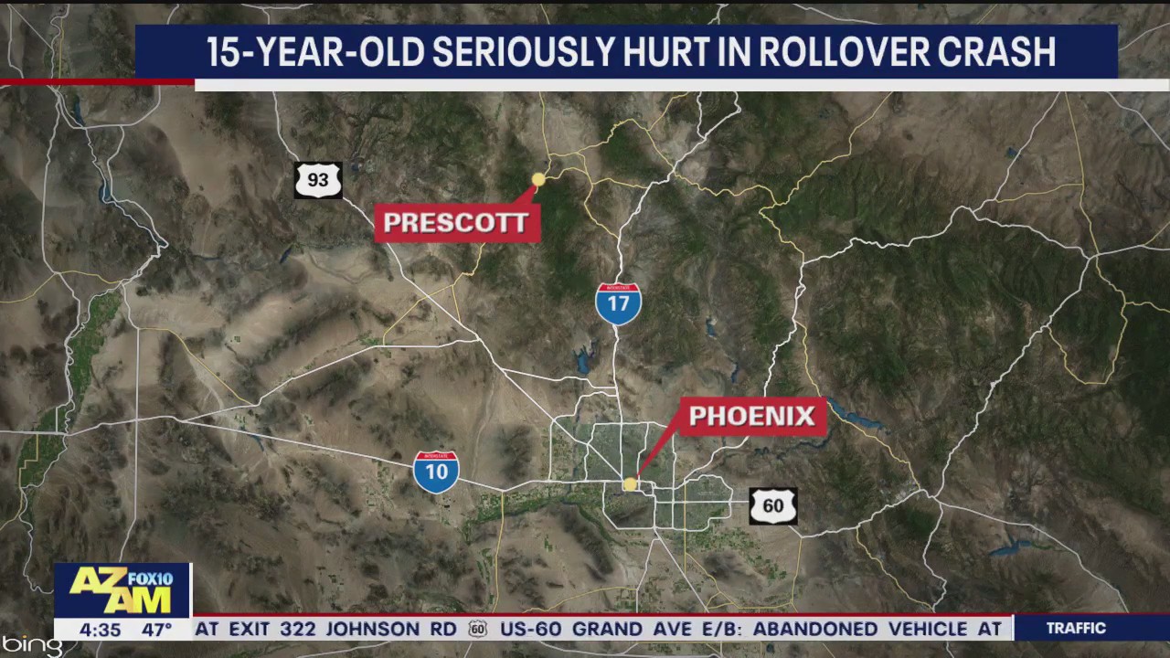 Teen seriously hurt in rollover crash near Prescott | FOX 10 Phoenix