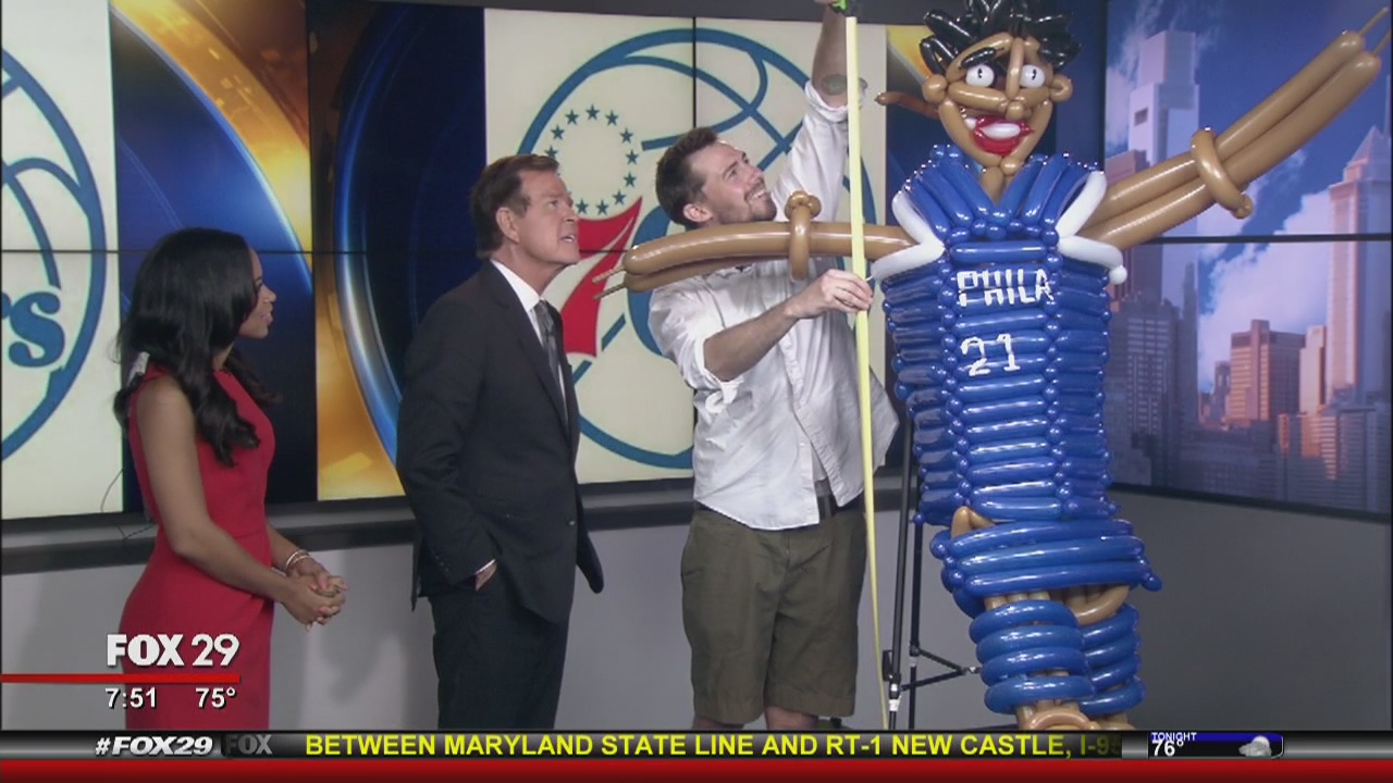 Joel Embiid the latest of local man?s new hobby, making balloon replicas