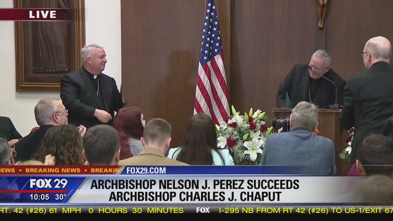 Archbishop Charles J. Chaput introduces Bishop Nelson J. Perez as successor