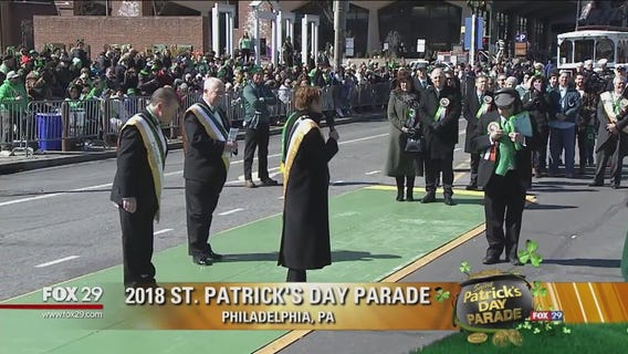 Sister Mary Scullion kicks off St. Patrick's Day Parade