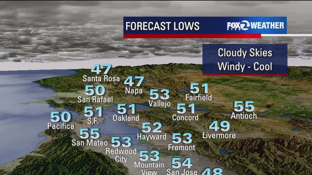 Temperatures dip around Bay Area