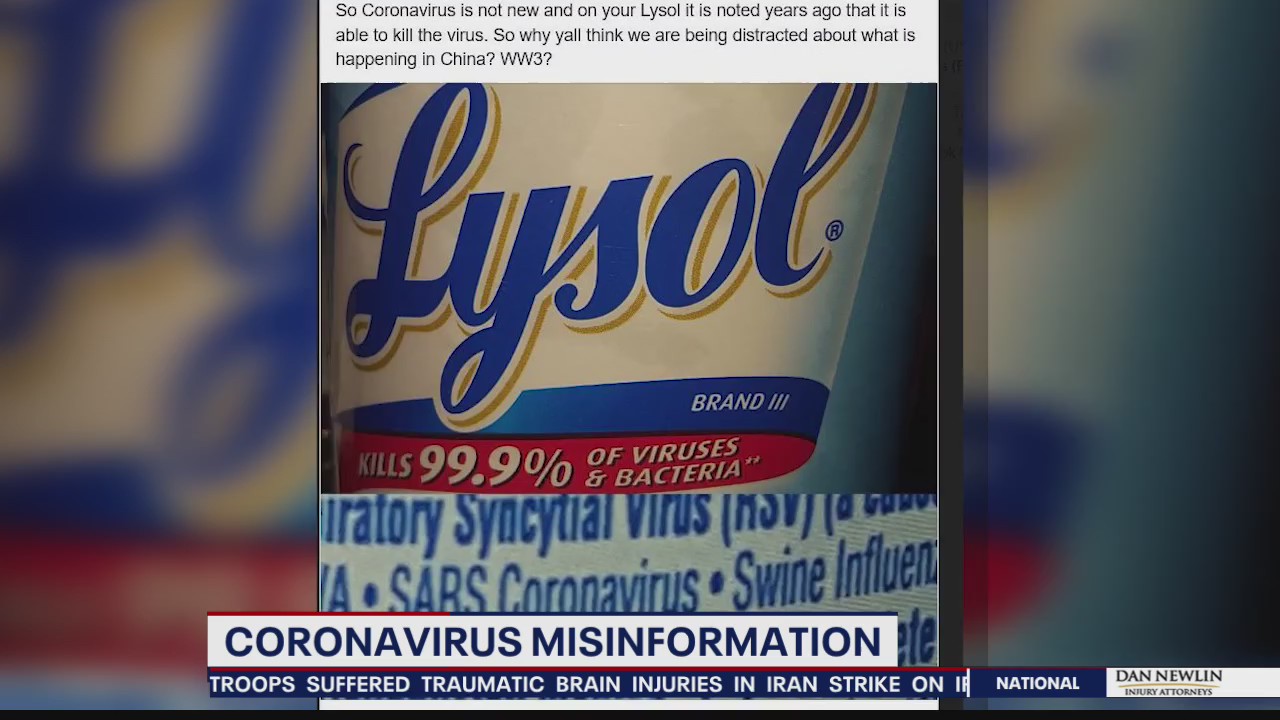 Misinformation on internet concerning coronavirus