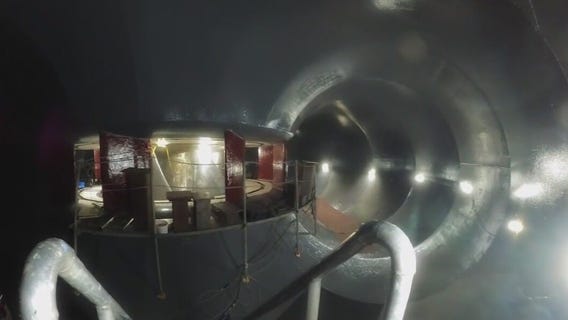 A rare look inside Mormon Flat Dam