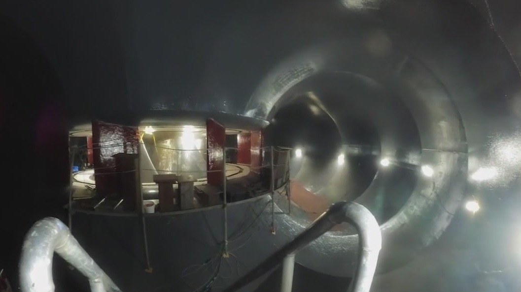 A rare look inside Mormon Flat Dam