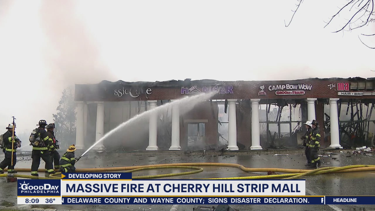 Authorities investigating massive fire at Cherry Hill strip mall