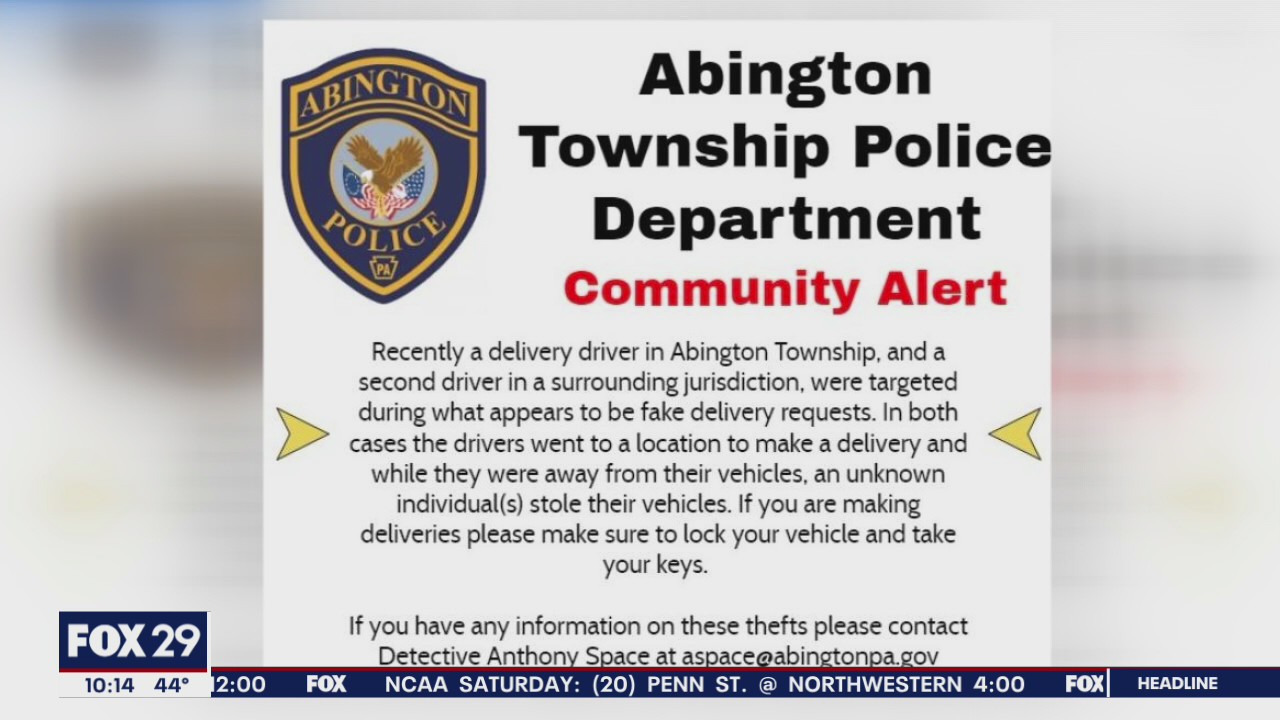 Delivery drivers be warned - do not leave vehicles running while delivering orders, police in Montgomery County say