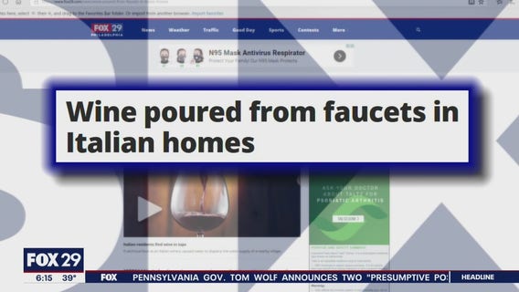 Wine poured from faucets in Italian homes