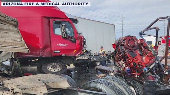 Semi-truck collides with several cars in Surprise