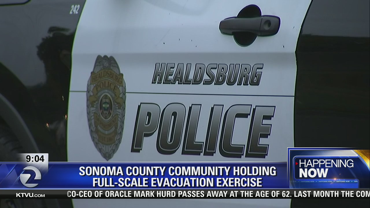 KTVU reporter Sara Zendehnam on full-scale evacuation drill for a community in Sonoma County, following devastating fires