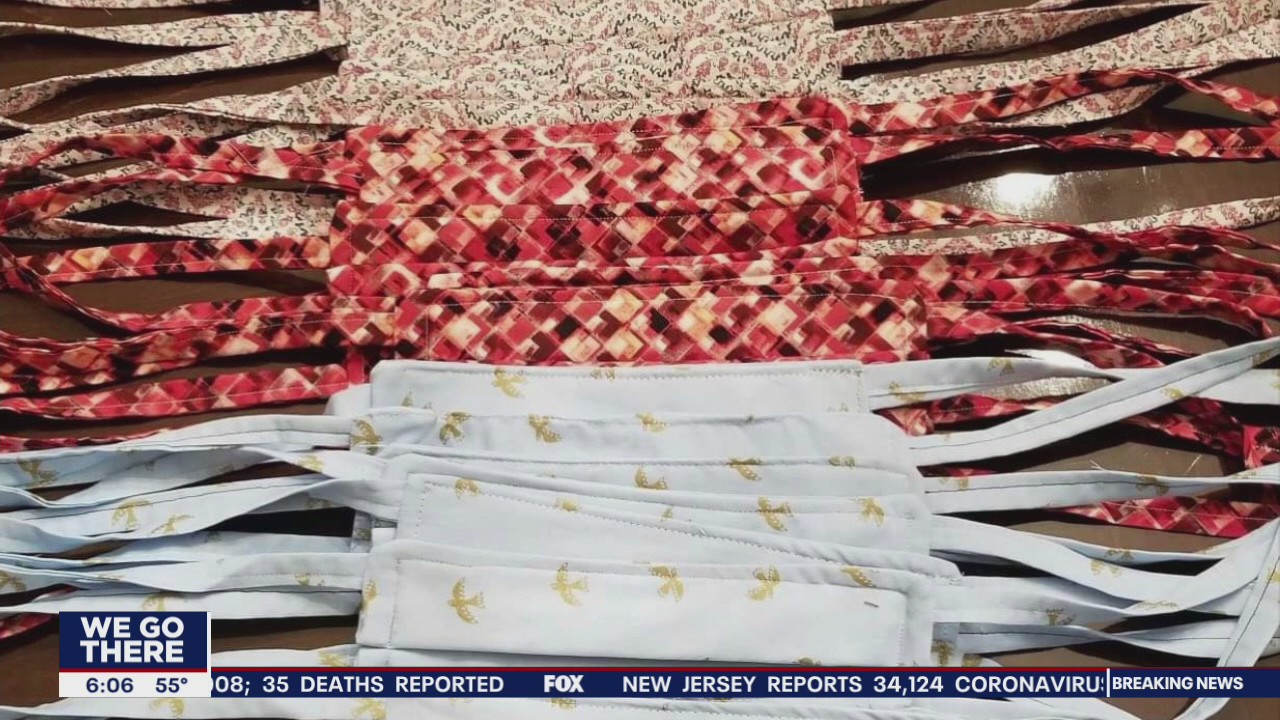 Need for masks for healthcare workers met by local woman making the best use of time