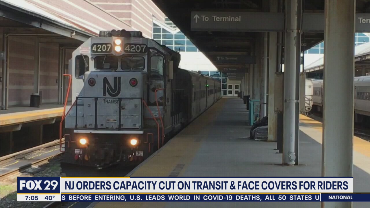 NJ orders capacity cut on transit, face covers for riders