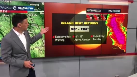 Cooler Sunday forecast