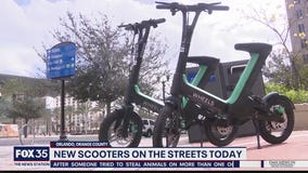 New scooters in Downtown Orlando have seats