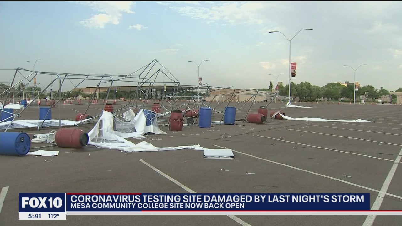 Powerful monsoon storm severely damages coronavirus testing site