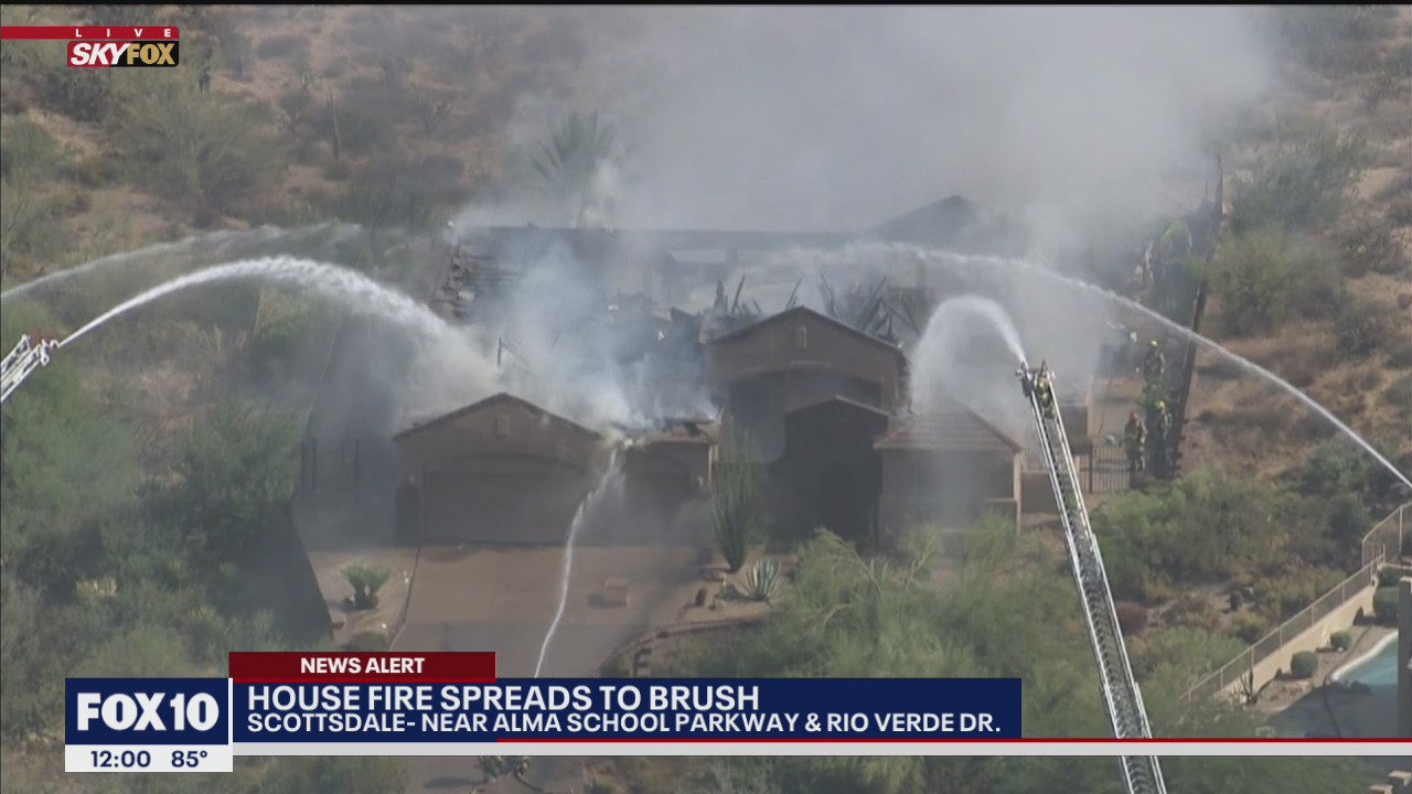 Firefighters battle house fire in North Scottsdale