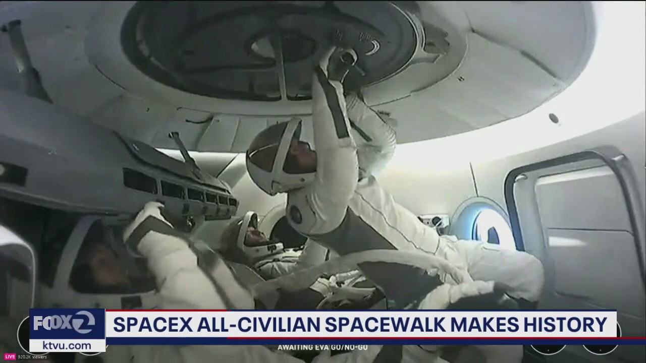 Spacex makes history with all-civilian spacewalk