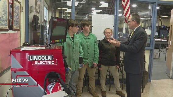 Welding students make devices to protect students from danger