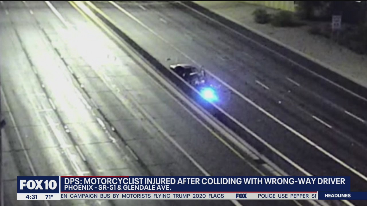 Motorcyclist injured in wrong-way crash on SR-51 | FOX 10 Phoenix
