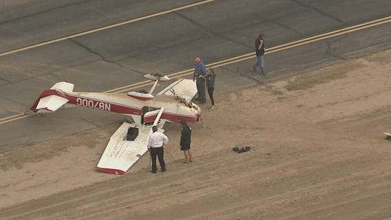 Plane lands upside-down at Chandler Airpark