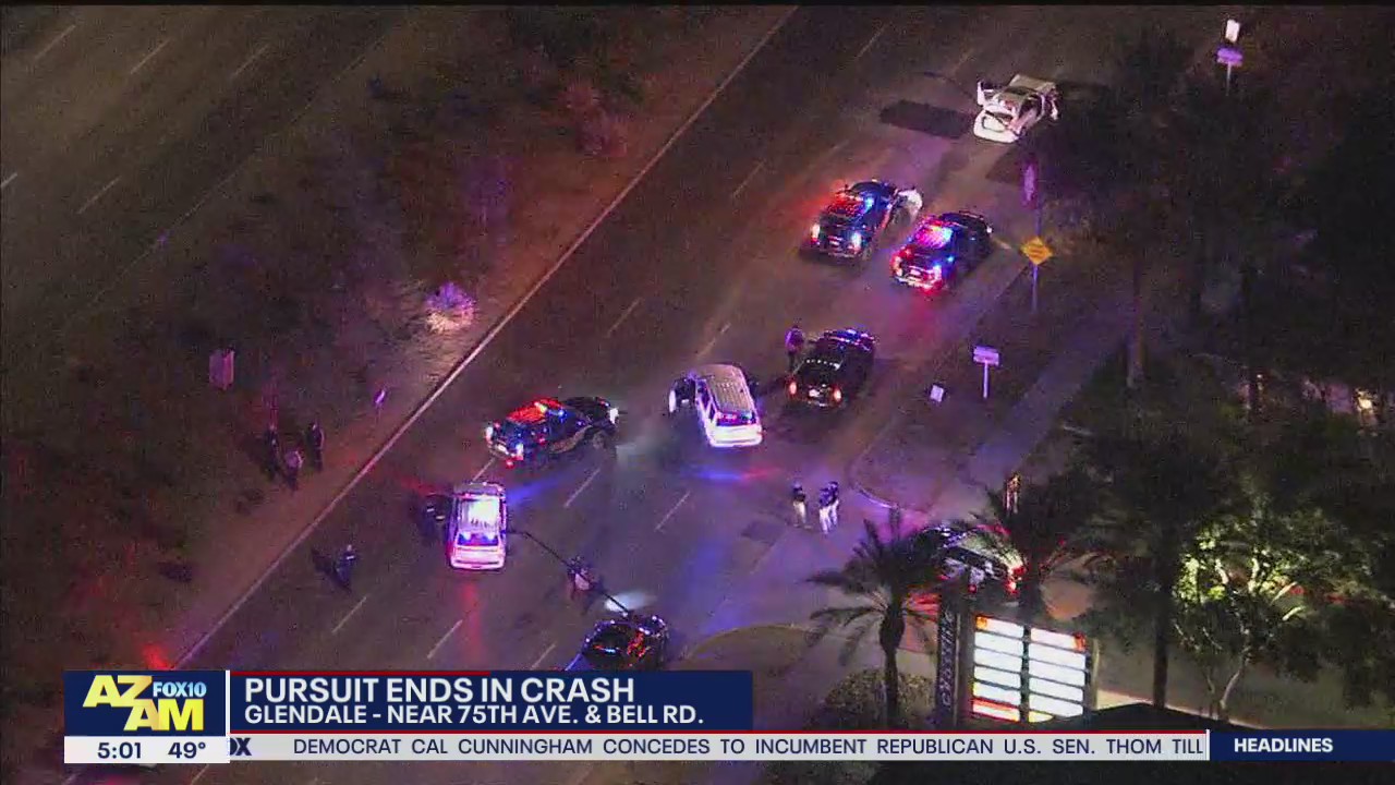 Valley police chase ends in crash in Glendale | FOX 10 Phoenix