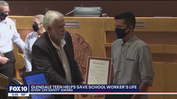 Student gets award after saving Glendale High School employee's life