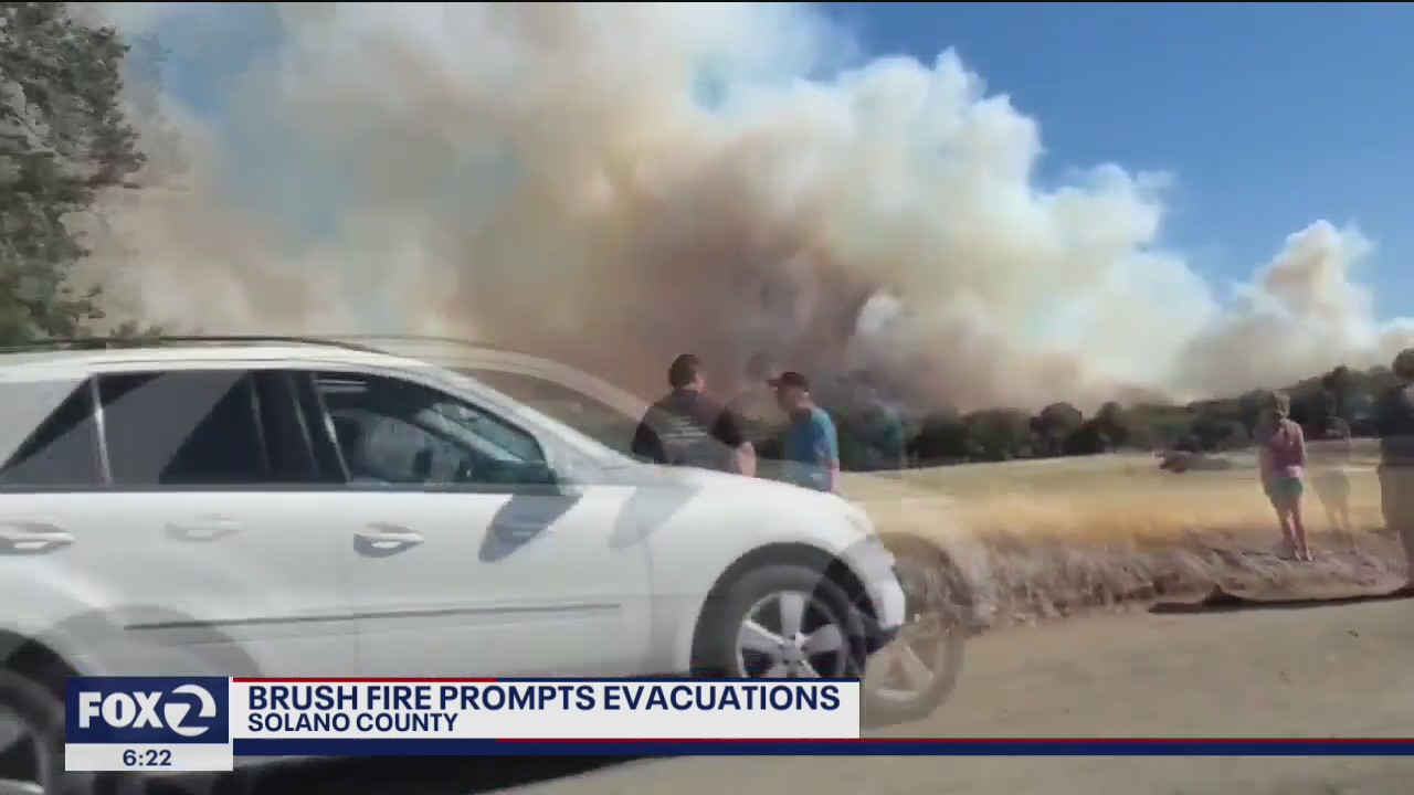 Brush fire prompts evacuations in Solano County