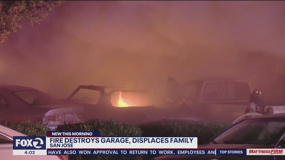 San Jose garage fire destroys 3 cars