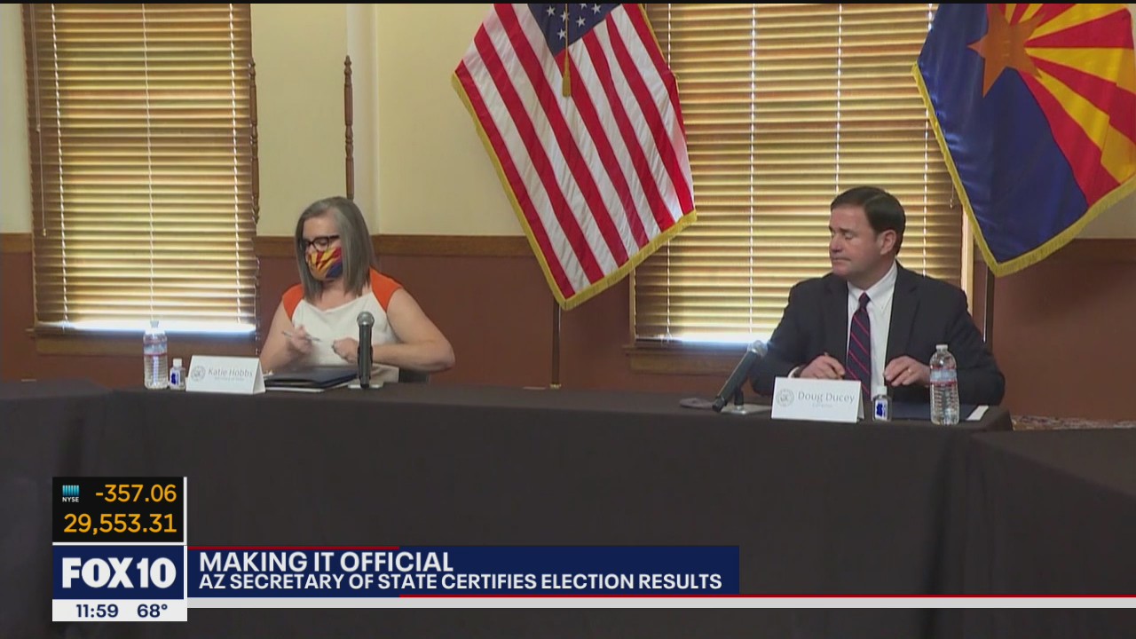 Arizona Secretary of State certifies 2020 general election results ...