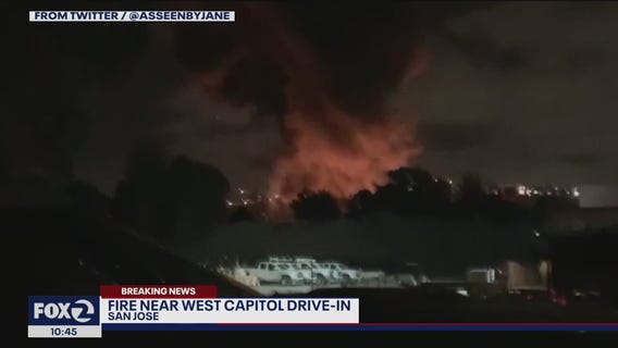 Fire contained near San Jose drive-in movie theater