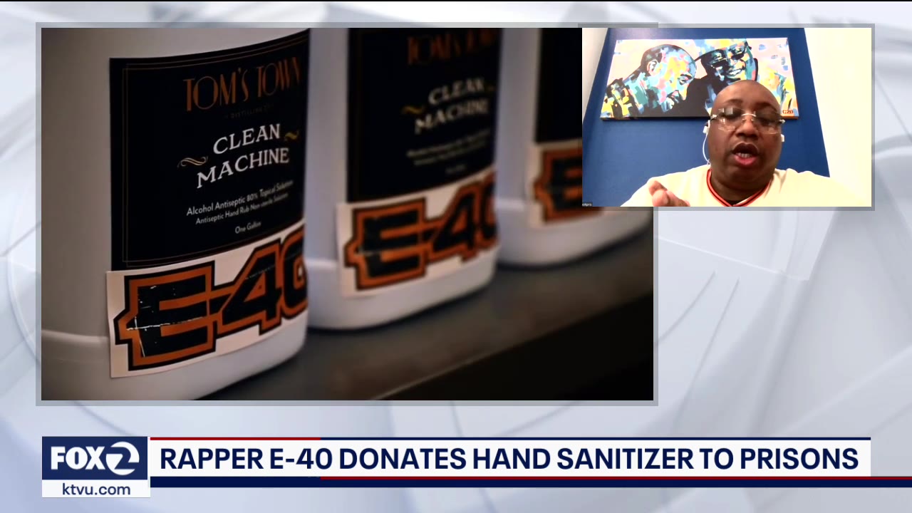 Rapper E-40 donates hand sanitizer to prisons