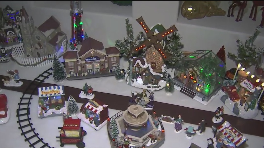 Christmas Village display at Peoria home