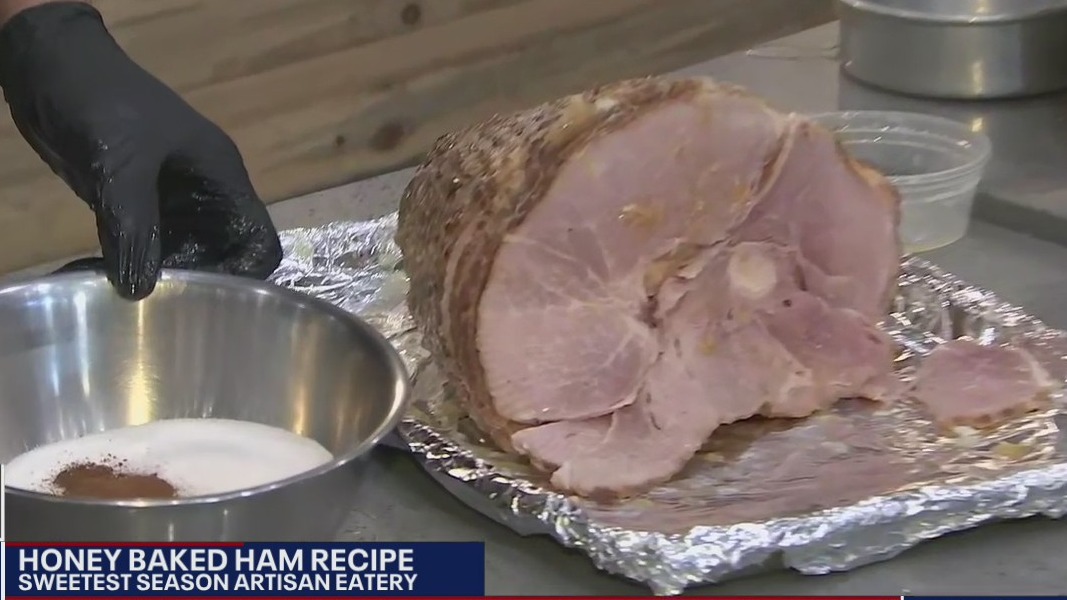 Making a honey baked ham for Christmas