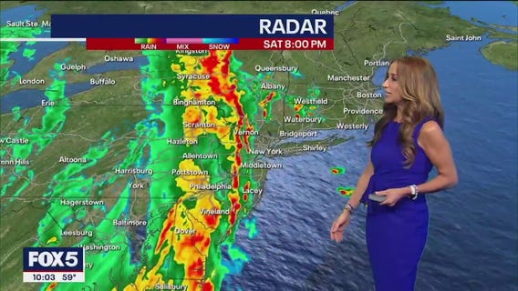 Line of storms rolling through Saturday night