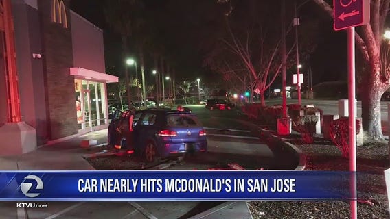 Car nearly hits McDonalds in San Jose