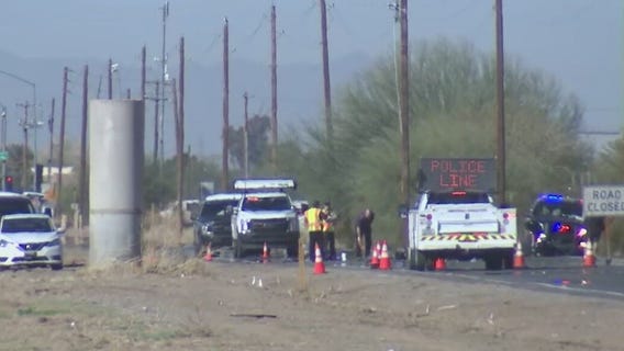 Motorcyclist hospitalized after crash involving dump truck in Queen Creek