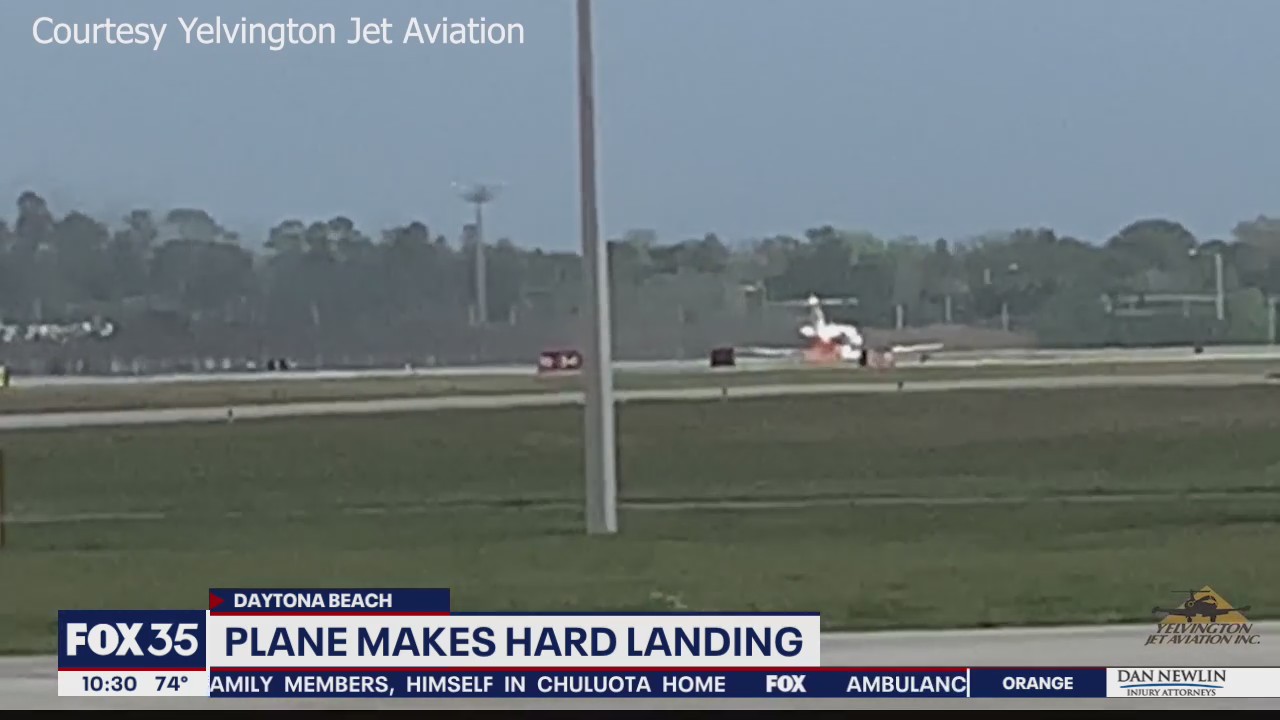 Plane skids to hard landing at Daytona Beach airport