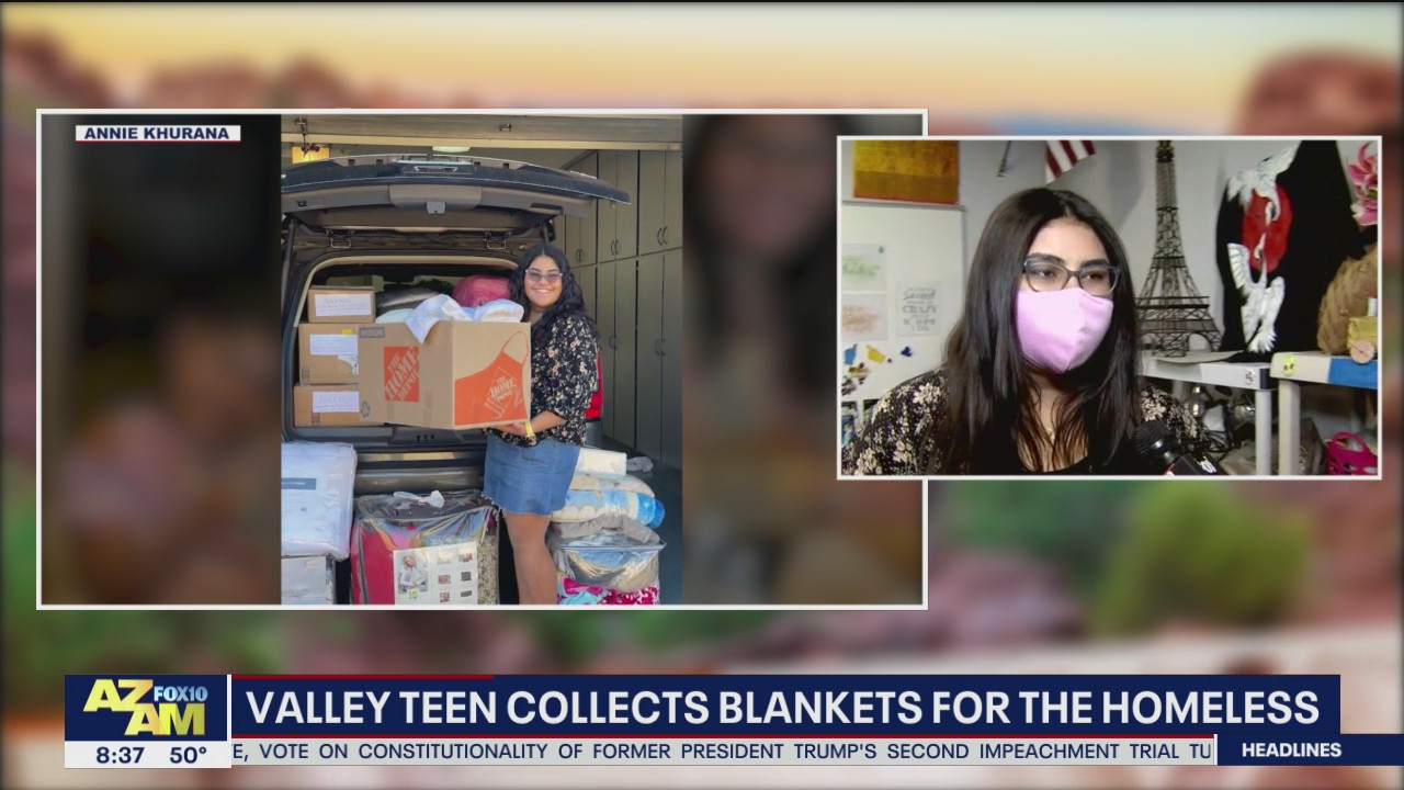 Arizona teen collects blankets for the homeless