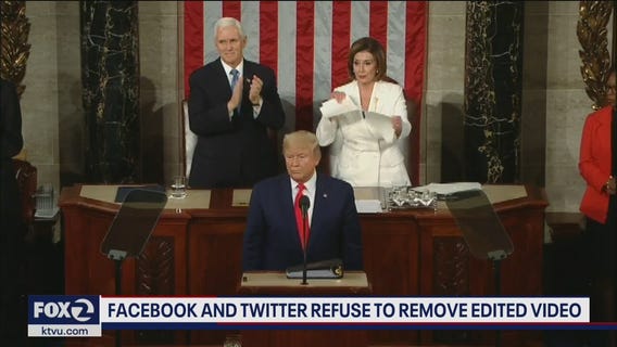 Trump tweets altered video of Nancy Pelosi ripping up State of the Union speech