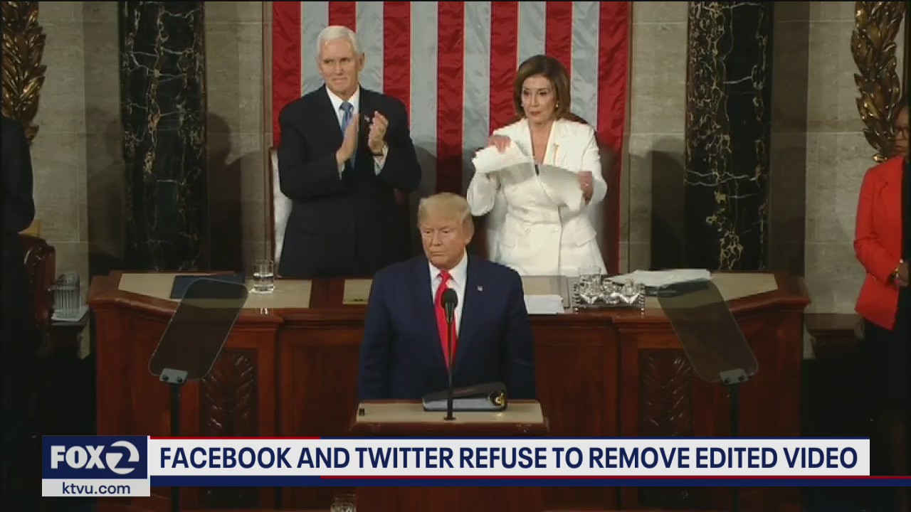 Trump tweets altered video of Nancy Pelosi ripping up State of the Union speech